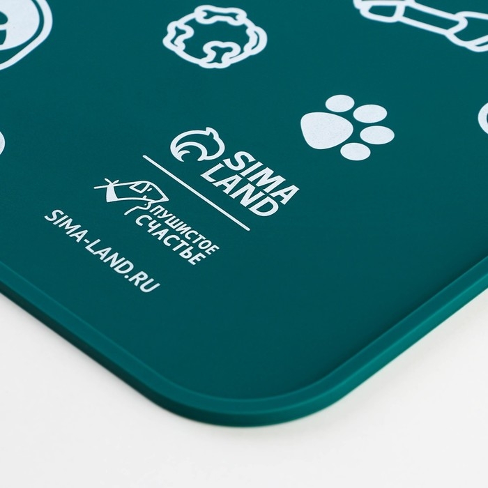 Коврик силиконовый под миску &laquo;Паттерн&raquo;, 30х40 см, зеленый