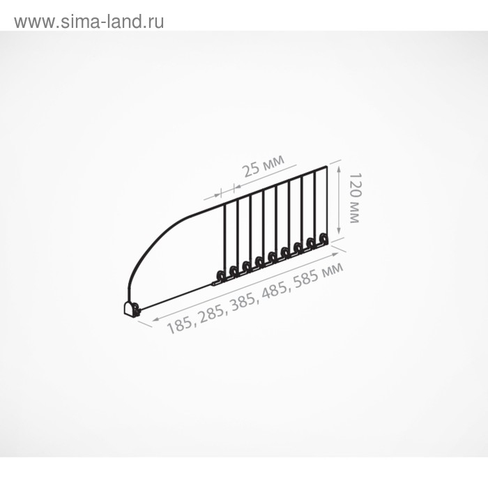 Пластиковый разделитель высотой, 285-485&times;20&times;120 мм, прозрачный