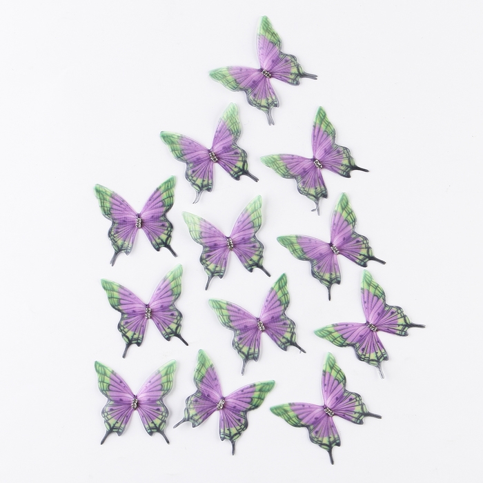 Декор для творчества &laquo;Бабочка хохлатка&raquo;, двухслойный, набор 12 шт., размер 1 шт. &mdash; 5 &times; 5 см