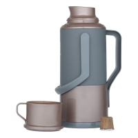 Термос 1.2 л, со стеклянной колбой, сохраняет тепло 24 ч , коричневый