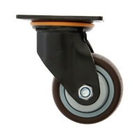 Колесо для транспортных тележек поворотное ТУНДРА, d=100 мм, на площадке, покрытие TPR Колесо для транспортных тележек поворотное ТУНДРА, d=100 мм, на площадке, покрытие TPR