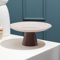 Блюдо на ножке &laquo;Капучино. Мокко&raquo;, стеклянное, d=21 см