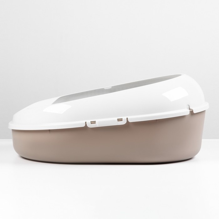 Лоток для кошек с сеткой и бортом "Космо" 51,9 x37,8 x 21,3 см, коричневый