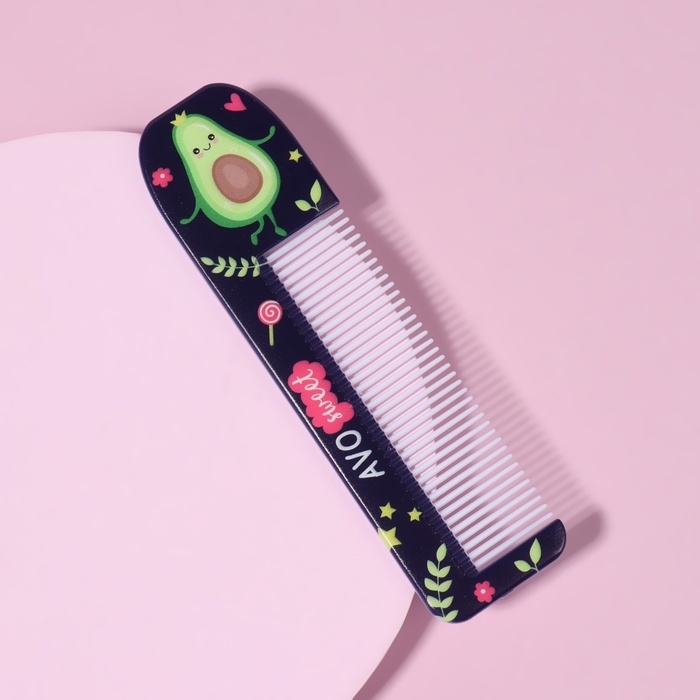 Расчёска &laquo;АВОКАДО&raquo;, с ручкой, фигурная, 14,7 &times; 3,7, разноцветная