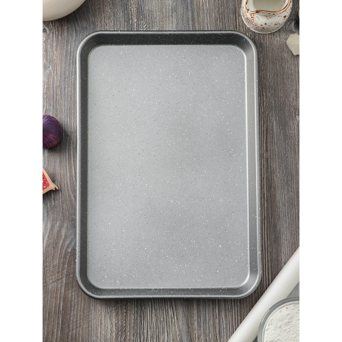 Противень Magistro Gourmet Range, 39,5×26,8×2,6 см, толщина 0,6 мм, антипригарное покрытие, цвет серый Противень Magistro Gourmet Range, 39,5×26,8×2,6 см, толщина 0,6 мм, антипригарное покрытие, цвет серый