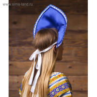 Кокошник «Морозный узор», атлас, цвет синий Кокошник «Морозный узор», атлас, цвет синий