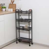 Этажерка «Ладья» , 44×17×98,5 см, цвет чёрный Этажерка «Ладья» , 44×17×98,5 см, цвет чёрный