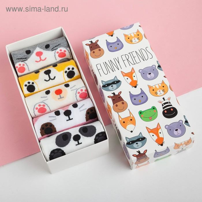 Набор носков KAFTAN Набор носков KAFTAN "Funny friends" 5 пар, 22-24 см