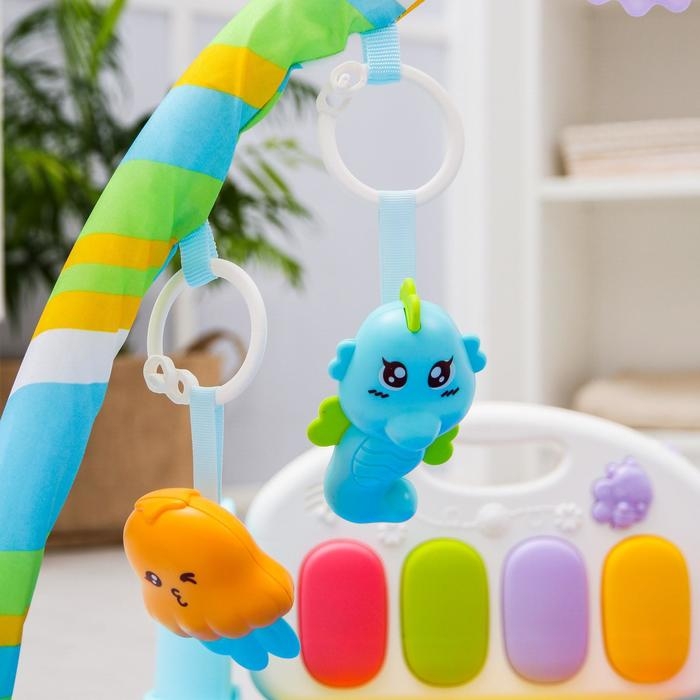 Коврик развивающий с дугой «Морские истории», пианино, зеркало, р-р 73х45х0,5 см. Коврик развивающий с дугой «Морские истории», пианино, зеркало, р-р 73х45х0,5 см.