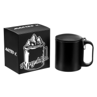 Термокружка, 180 мл, Туризм "Мастер К", сохраняет тепло 2 ч,8.5 х 6.8 см, черная