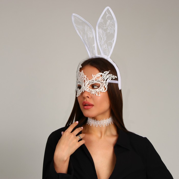 Карнавальный набор &laquo;Давай поиграем?&raquo;, ободок-ушки, чокер, маска