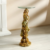 Стол декоративный "Девушка с распущенными волосами" золото 38х38х85 см Стол декоративный "Девушка с распущенными волосами" золото 38х38х85 см