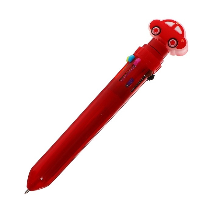 Ручка шариковая автоматическая 10-ти цветная, Ручка шариковая автоматическая 10-ти цветная, "Машинка-спиннер", МИКС