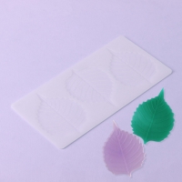 Форма для шоколада &laquo;Тополиный лист&raquo;, силикон, 3 ячейки, 23&times;11&times;0,3 см, цвет белый