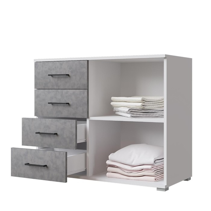 Комод Nova, 900х410х742, Белый/Бетон Комод Nova, 900х410х742, Белый/Бетон