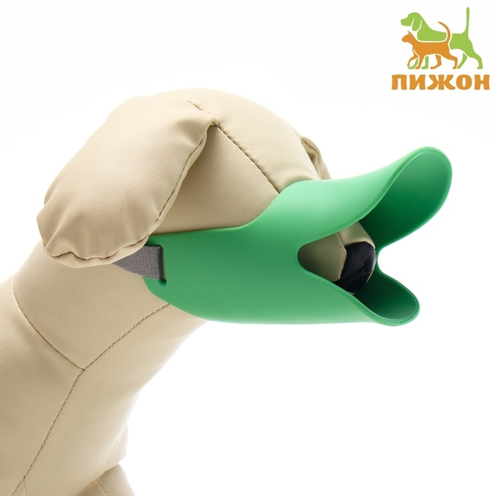 Намордник силиконовый фиксирующий, размер L (ОМ 17 см, ОШ 19-35 см), зелёный Намордник силиконовый фиксирующий, размер L (ОМ 17 см, ОШ 19-35 см), зелёный