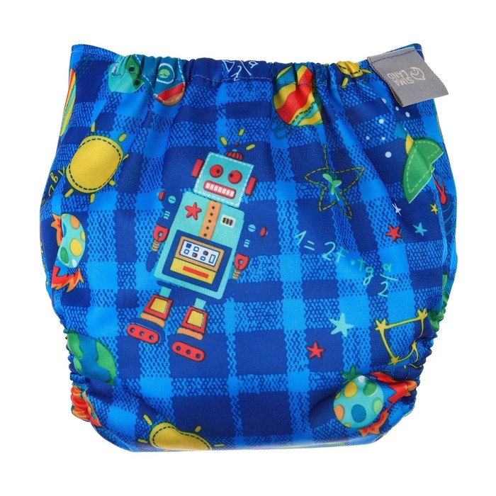 Многоразовый подгузник &laquo;Космос&raquo;, 3-15 кг, цвет синий, Крошка Я