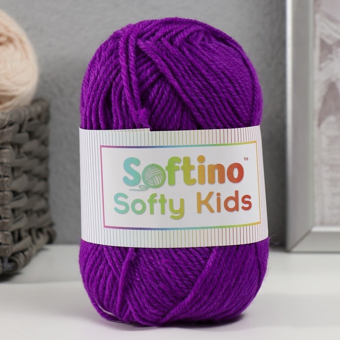Пряжа 100% акрил "Softy Kids" 90м &plusmn;5м 50 гр цвет 53 фиолетовое вино
