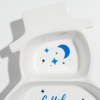 Новый год. Менажница керамическая &laquo;С Новым годом!&raquo;, 14 х 20 х 3 см, цвет белый