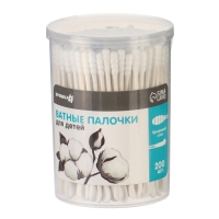 Ватные палочки в тубе 200 шт., тонкие, наконечник - спираль | лопаточка, хлопок/бумага(стик) 98294 Ватные палочки в тубе 200 шт., тонкие, наконечник - спираль | лопаточка, хлопок/бумага(стик) 98294