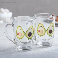 Набор кружек &laquo;Авокадо&raquo;, 300 мл, в подарочной упаковке, 2 шт, рисунок МИКС
