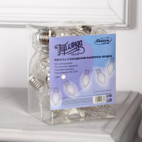 Гирлянда «Нить» 3 м с насадками «Лампочки шишки», IP20, прозрачная нить, 80 LED, свечение белое, 8 режимов, 220 В Гирлянда «Нить» 3 м с насадками «Лампочки шишки», IP20, прозрачная нить, 80 LED, свечение белое, 8 режимов, 220 В