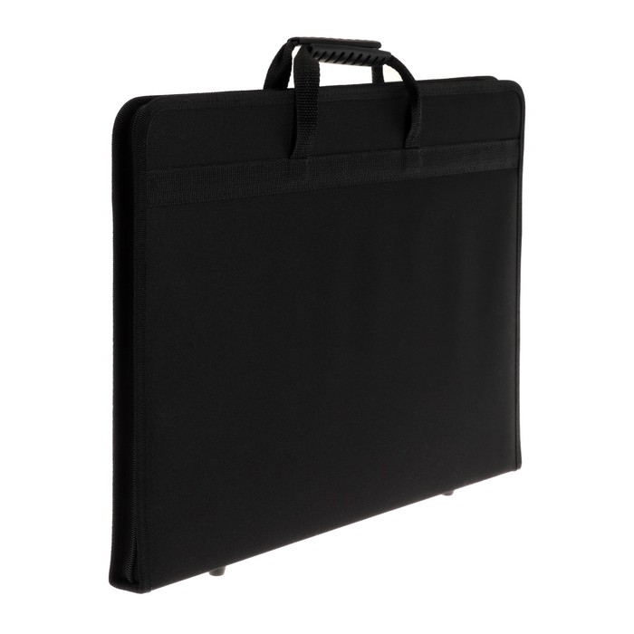 Папка для чертежей и рисунков для художников А3, 470 х 350 х 40 мм, с ручками, каркасная, текстильная, Папка для чертежей и рисунков для художников А3, 470 х 350 х 40 мм, с ручками, каркасная, текстильная, "Вдохновение" 1B3, внутренний карман, чёрная