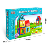 Конструктор магнитный &laquo;Цветные магниты&raquo;, 55 деталей