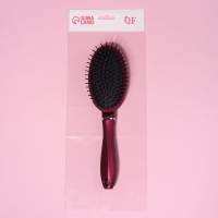 Расчёска массажная, прорезиненная ручка, 7 &times; 24 см, цвет фиолетовый