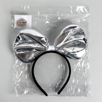 Карнавальный ободок &laquo;Бант&raquo;, цвет серебряный