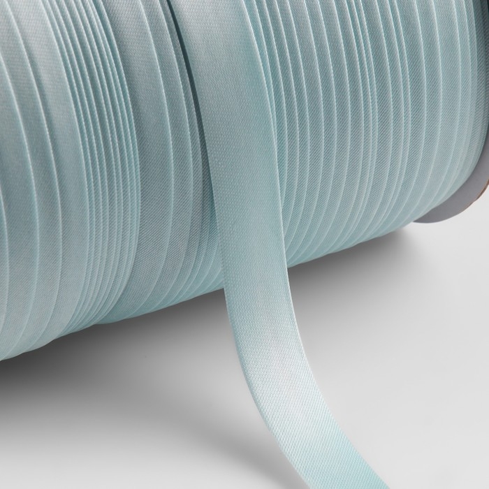 Косая бейка, атласная, 15 мм &times; 132 &plusmn; 1 м, цвет небесно-голубой №9079