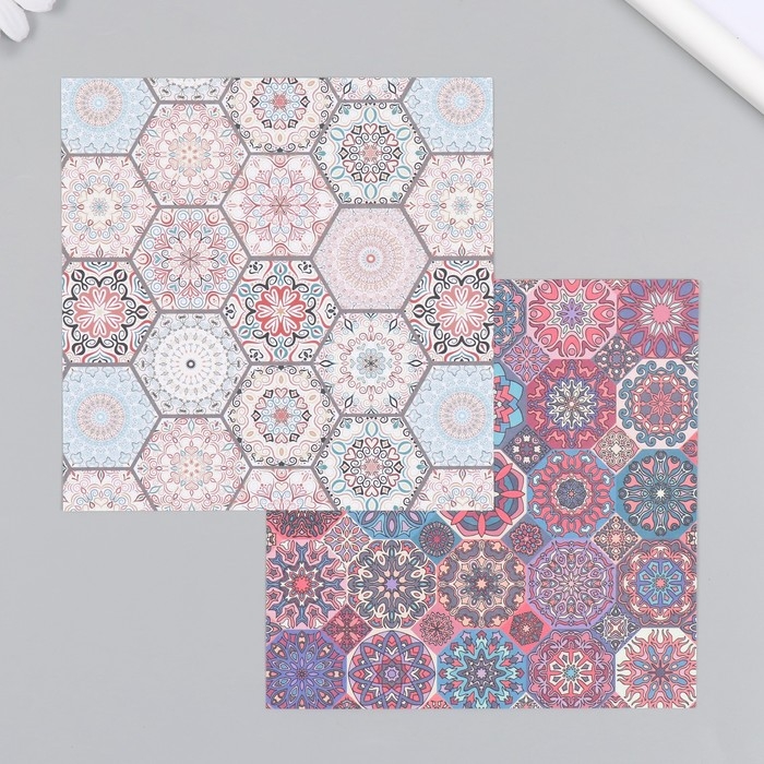 Набор бумаги для скрапбукинга 12 лист. 12 дизайнов "Марокканские узоры" 160 гр 15,2х15,2 см