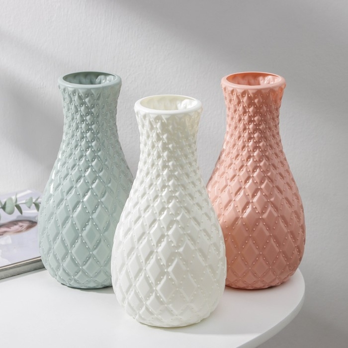 Ваза «Пафф», 11,5×22,5 см, 1,3 л, цвет МИКС Ваза «Пафф», 11,5×22,5 см, 1,3 л, цвет МИКС