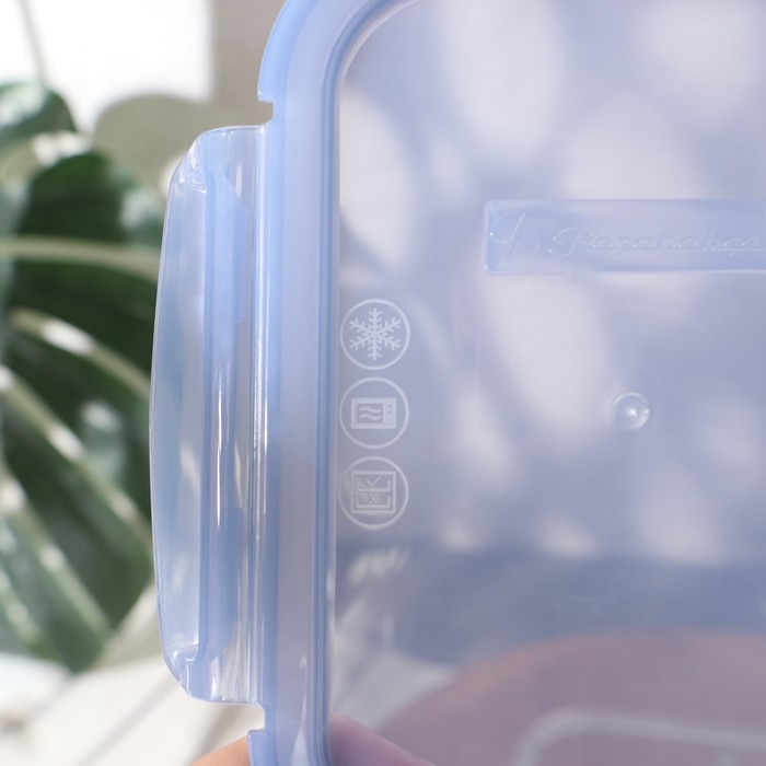 Контейнер из жаропрочного стекла, с крышкой, 600 мл, цвет синий Контейнер из жаропрочного стекла, с крышкой, 600 мл, цвет синий