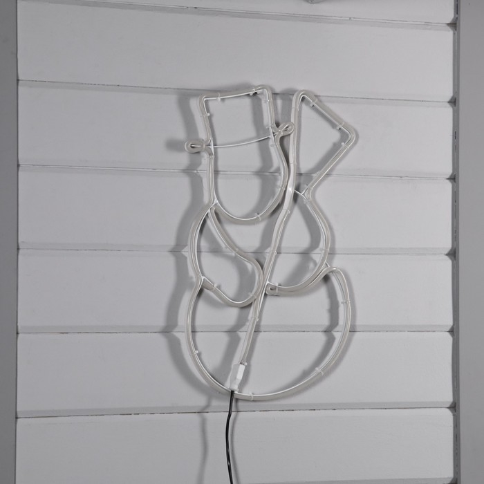 Неоновая фигура «Снеговик», 38 × 54 см, 336 LED, 220 В, свечение тёплое белое Неоновая фигура «Снеговик», 38 × 54 см, 336 LED, 220 В, свечение тёплое белое