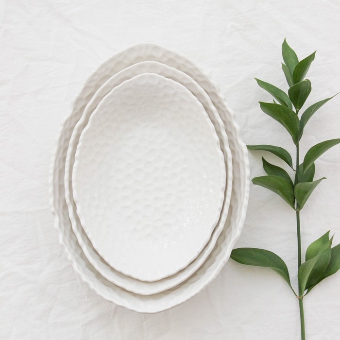 Блюдо керамическое овальное &laquo;Воздушность&raquo;, 400 мл, цвет белый