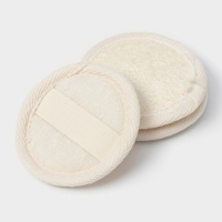 Мочалки для лица Доляна, 3 шт, сизаль, люффа, цвет бежевый