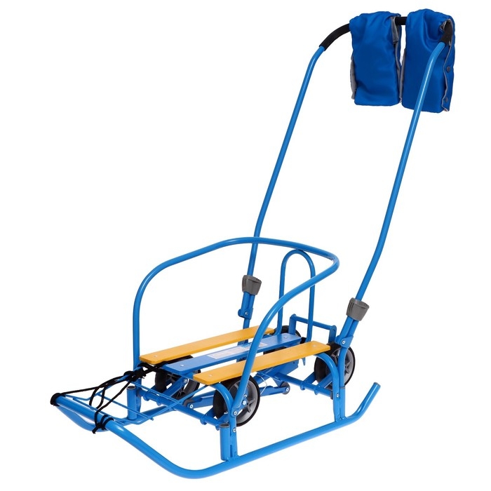 Санки &laquo;Ветерок 7 универсал&raquo;, с рукавичками, цвет голубой