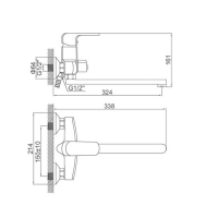 Смеситель для ванны Accoona А7162, однорычажный, хром