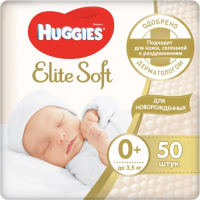 Подгузники "Huggies" Elite Soft 0+ до 3.5 кг, 50 шт Подгузники "Huggies" Elite Soft 0+ до 3.5 кг, 50 шт