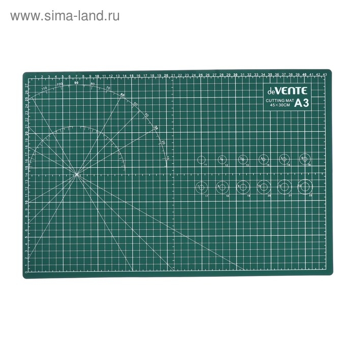 Коврик для резки макетный A3 deVENTE, 3 мм, непрорезаемый, двусторонний, трёхслойный Коврик для резки макетный A3 deVENTE, 3 мм, непрорезаемый, двусторонний, трёхслойный