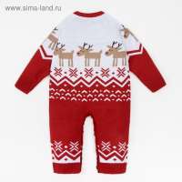 Комбинезон вязаный Крошка Я &laquo;Оленята&raquo;, рост 74 см