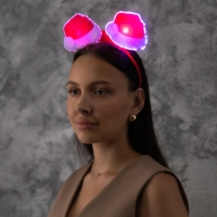 Ободок светодиодный "Колпак" 18x16x3 см, 2 LED, батарейки AG10x3 (в комплекте), мерцание, свечение мульти Ободок светодиодный "Колпак" 18x16x3 см, 2 LED, батарейки AG10x3 (в комплекте), мерцание, свечение мульти