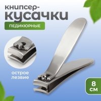 Кусачки - книпсер педикюрные, 8 см, цвет серебристый Кусачки - книпсер педикюрные, 8 см, цвет серебристый