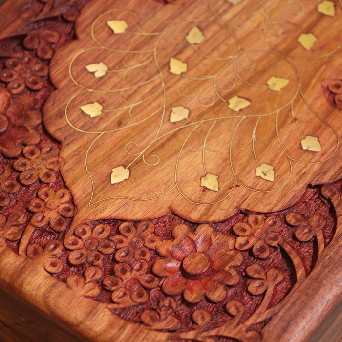 Шкатулка Шкатулка "Лепестки" дерево 30х20х9 см