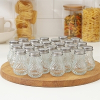 Набор стеклянных солонок Доляна &laquo;Изгиб граней&raquo;, 24 предмета: 60 мл, 5&times;7,5 см