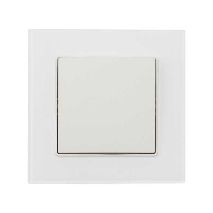 Выключатель TOT Matte Glass, 10 А, 1 кл., скрытый, стекло, белый
