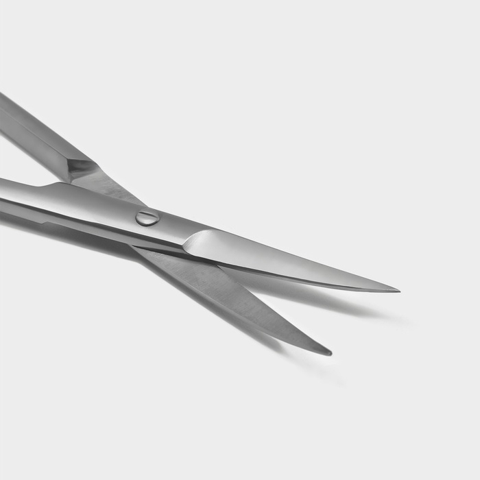 Ножницы маникюрные, для кутикулы, загнутые, узкие, 10 см, в блистере, цвет матовый серебристый, 62000/2 Ножницы маникюрные, для кутикулы, загнутые, узкие, 10 см, в блистере, цвет матовый серебристый, 62000/2