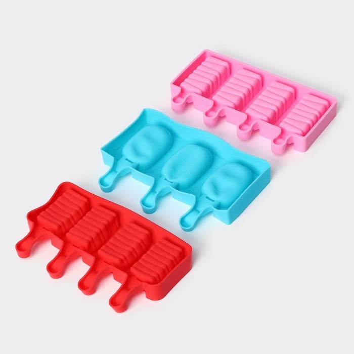 Набор форм для мороженого Доляна «Венеция», 3 шт, силикон, 19×11 см Набор форм для мороженого Доляна «Венеция», 3 шт, силикон, 19×11 см