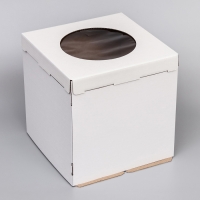 Коробка под торт с окном, белая, 30 х 30 х 30 см Коробка под торт с окном, белая, 30 х 30 х 30 см